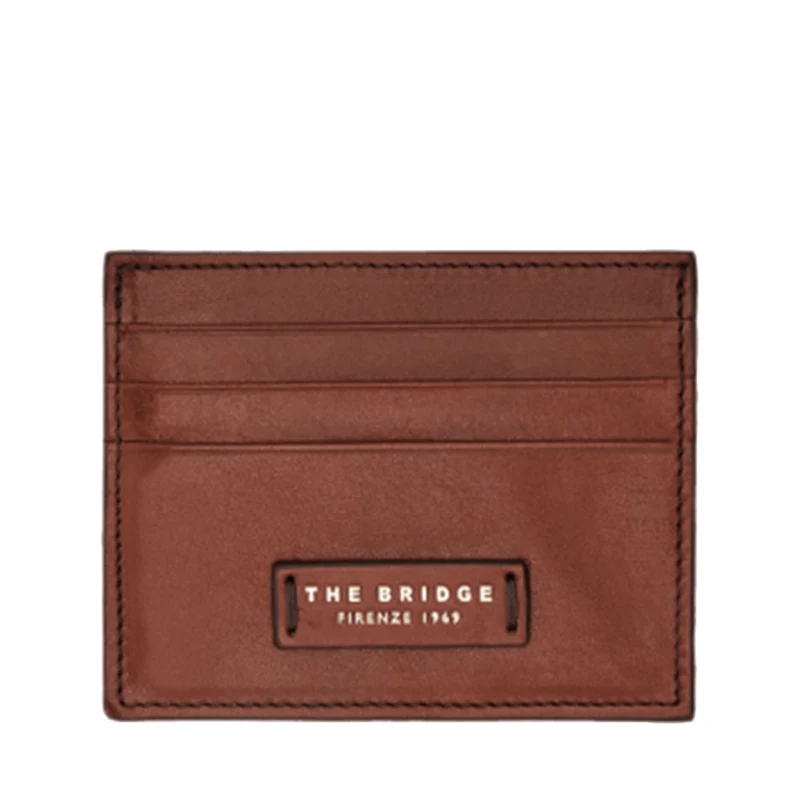 Portacarte Donna THE BRIDGE in Pelle Marrone linea Leda
