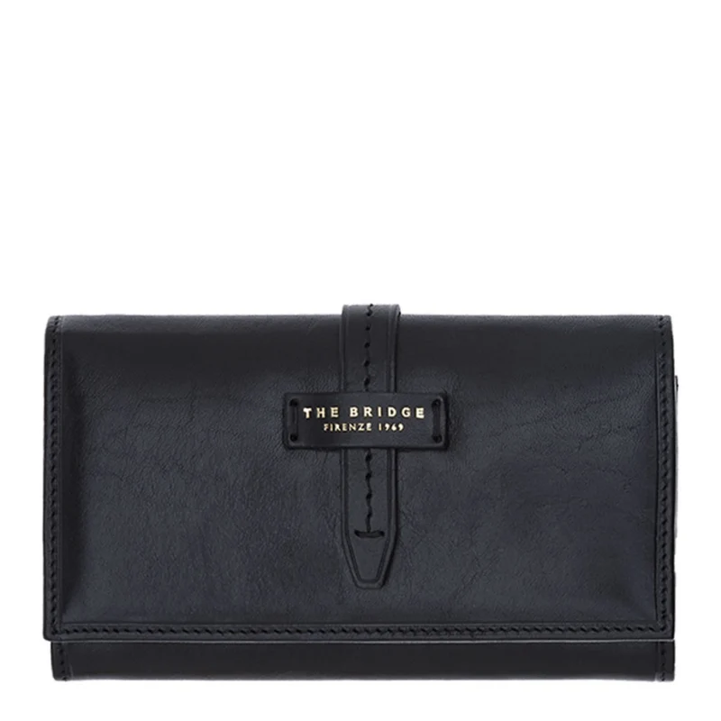 Portafoglio Donna Medio con Bottone THE BRIDGE linea Florentin in Pelle Nera