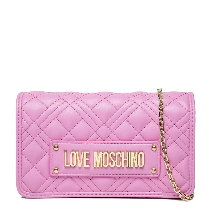 Mini Clutch con Tracolla LOVE MOSCHINO linea Shiny Quilted colore Rosa
