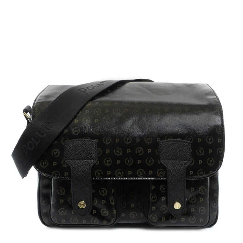 Borsa Donna Messenger Multitasche POLLINI Linea Heritage Coated Canvas Nero