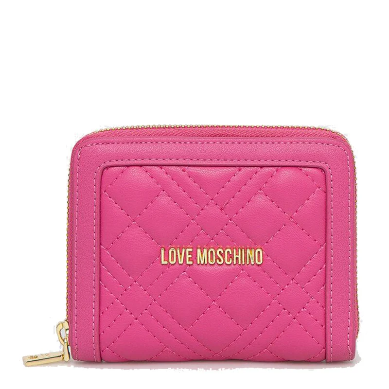 Portafoglio Donna Piccolo Zip Around LOVE MOSCHINO linea Shiny Quilted Fuxia