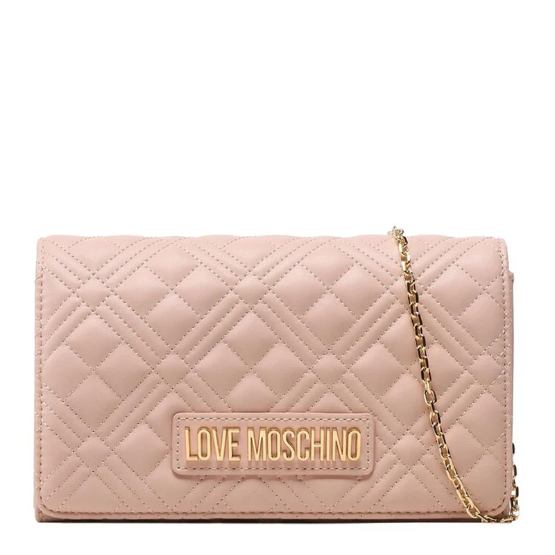 Clutch Donna con Tracolla LOVE MOSCHINO linea Shiny Quilted colore Rosa Nude