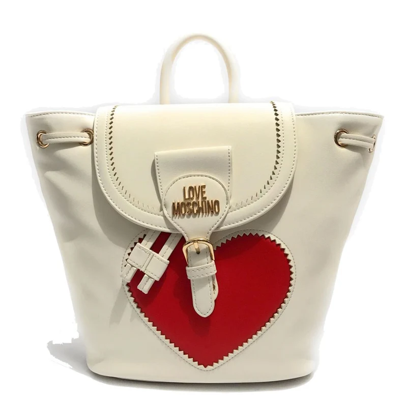 Zaino Donna LOVE MOSCHINO linea Red Heart Avorio