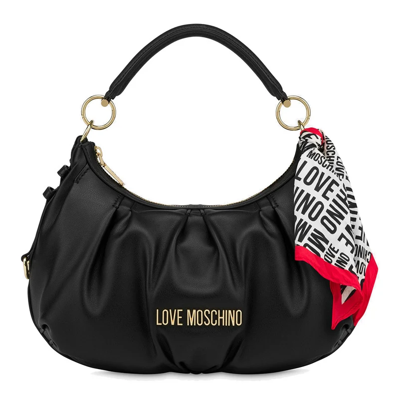 Borsa Donna Hobo con Foulard LOVE MOSCHINO linea City Bag colore Nero