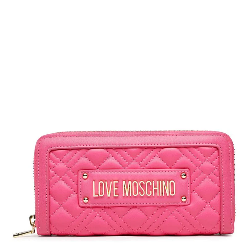 Portafoglio Donna Zip Around LOVE MOSCHINO linea Shiny Quilted Fuxia