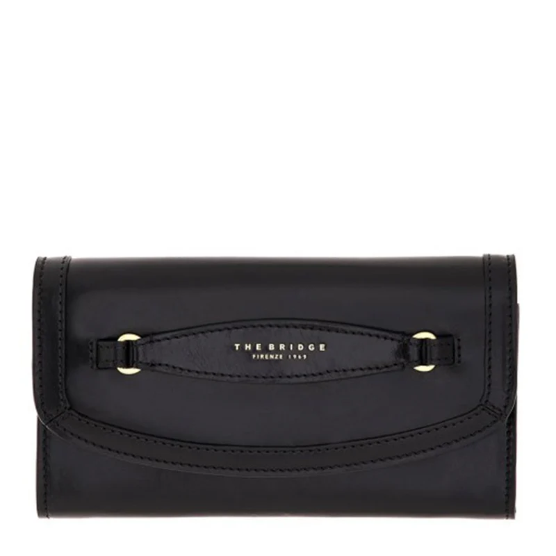 Portafoglio Donna con Bottone THE BRIDGE linea Bettina in Pelle Nera