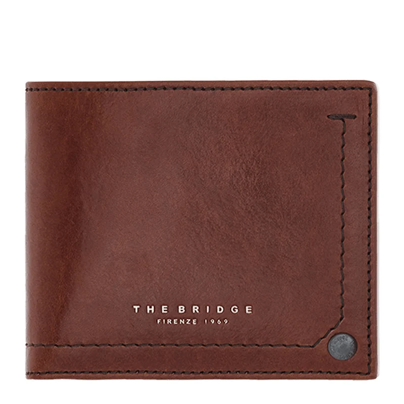 Portafoglio Uomo con Portamonete THE BRIDGE In Pelle Marrone linea Kallio