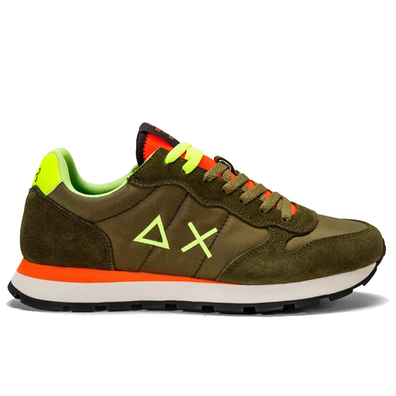 Scarpe Uomo Sun68 Sneakers Tom Solid Fluo Militare
