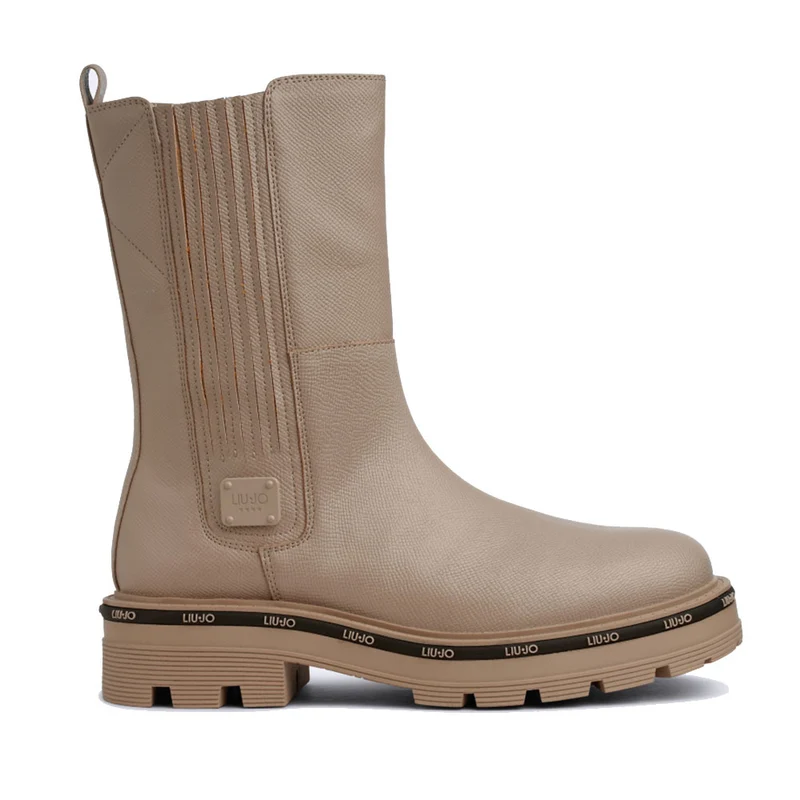 Scarpe Donna LIU JO Stivaletti Ankle Boots Tailor 232 stampa Saffiano Taupe