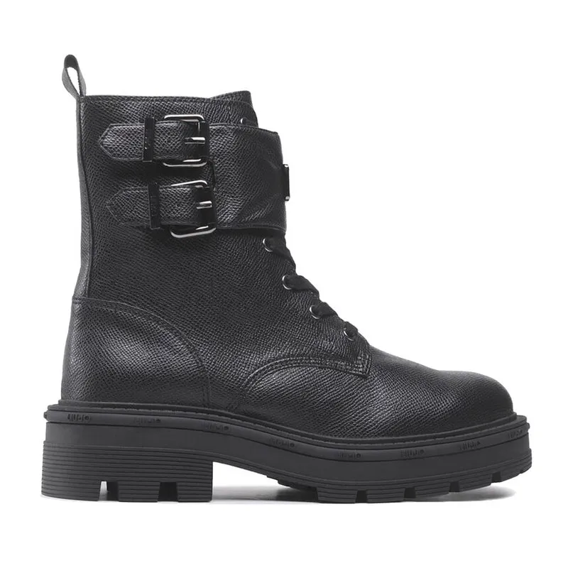 Scarpe Donna LIU JO Anfibi Tailor 231 stampa Saffiano Nera