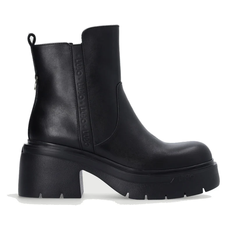 Scarpe Donna LIU JO Stivaletti con Tacco Carrie 06 in Pelle Nera