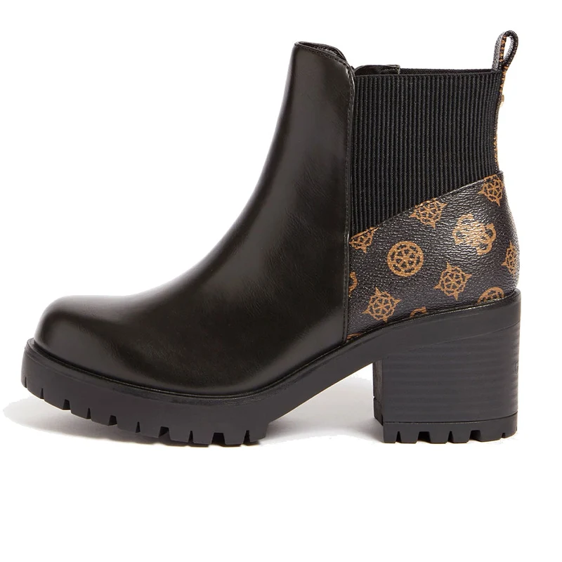 Scarpe Donna a Stivaletto GUESS in Pelle linea New Briana Colore Brown - Black