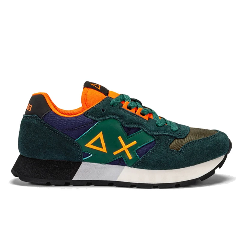 Scarpe SUN68 Sneakers Boy's Jaki Fluo Teen Colore Verde Scuro - Navy Blue