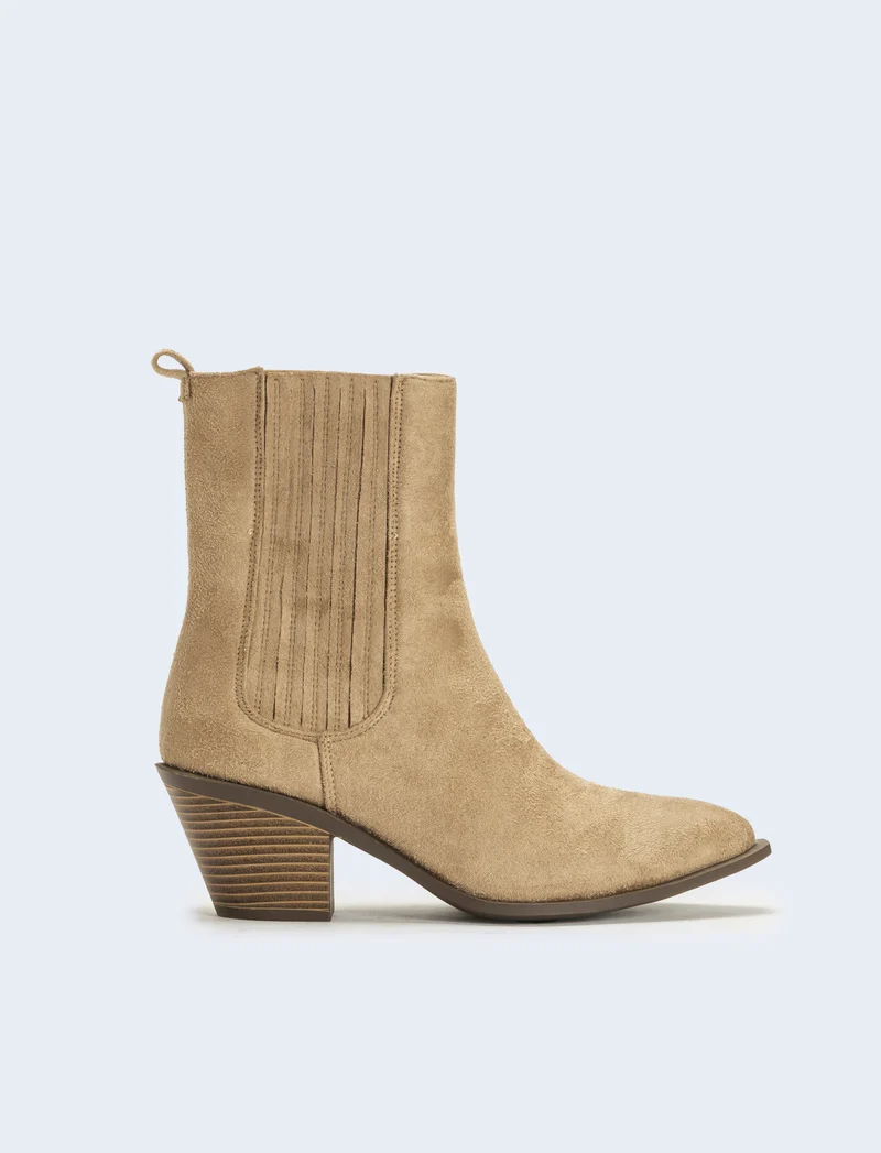 Tronchetto stile texano da donna - Grigio tortora
