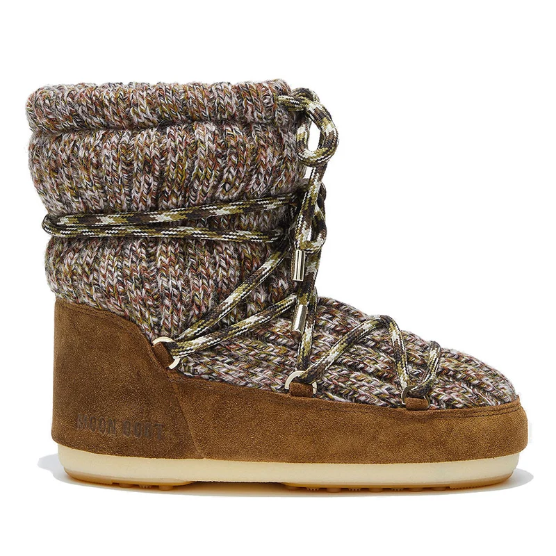 Stivali da Neve Donna MOON BOOT Icon Light Low LAB69 in Lana Marrone