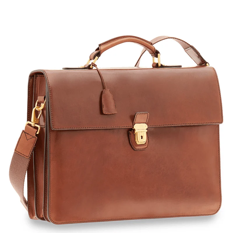 Cartella Unisex Porta PC THE BRIDGE in Pelle Marrone linea Story 06372101