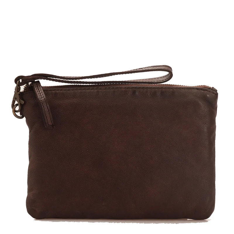 Pochette da Polso GIANNI CONTI linea Vintage in Pelle Marrone