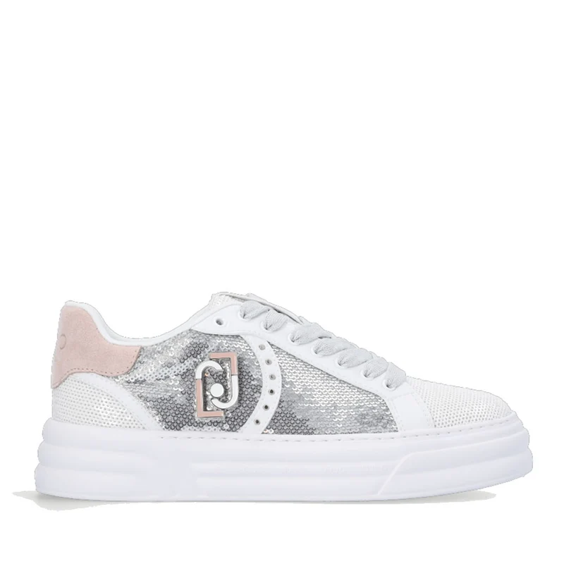 Scarpe Donna LIU JO Sneakers Cleo 08 con Paillettes All Over colore Bianco