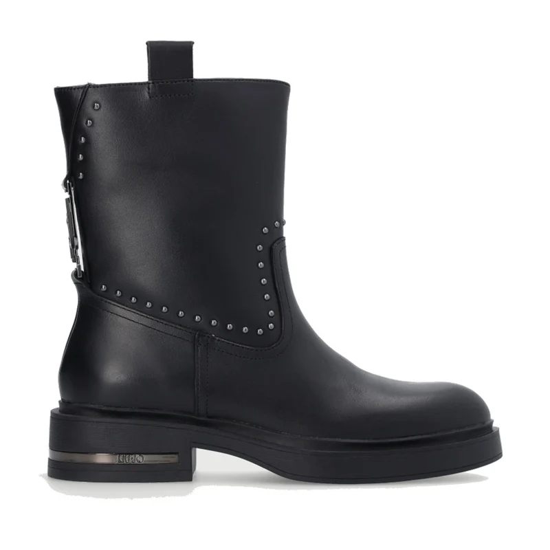 Scarpe Donna LIU JO Stivaletti Biker Gabrielle 04 in Pelle Nera