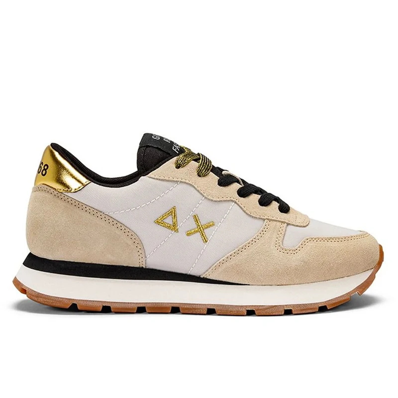 Scarpe Donna Sun68 Sneakers Ally Gold Colore Bianco Panna