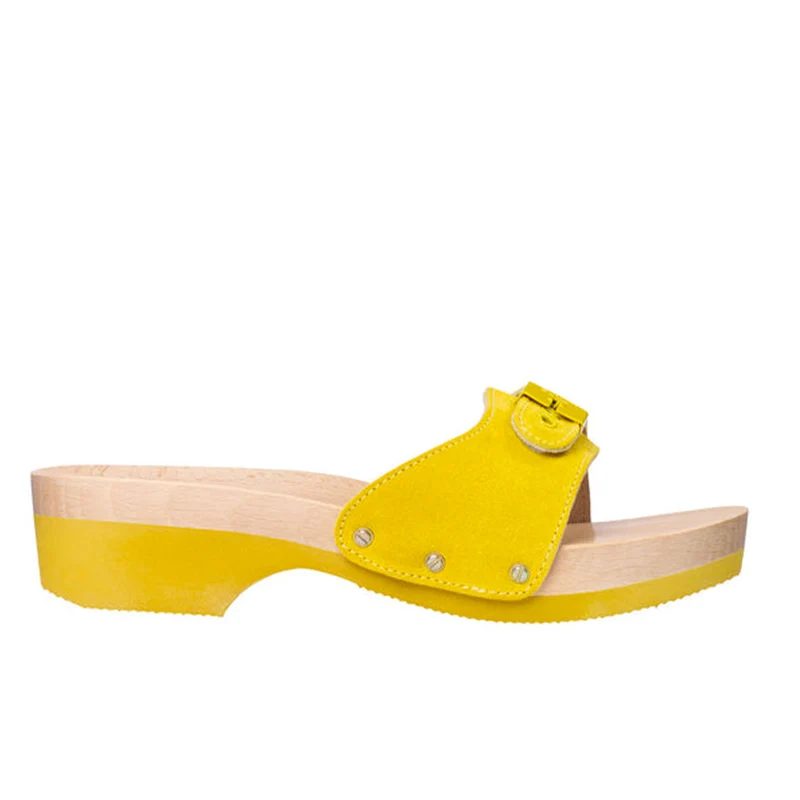 Scarpe Donna SCHOLL Zoccoli in Legno Linea Pescura Heel Matt Colore Giallo