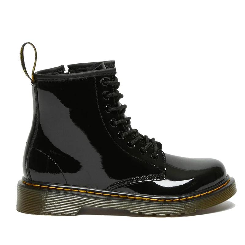 Scarpe Bambino DR. MARTENS Stivali linea 1460 J in Pelle Verniciata Nera