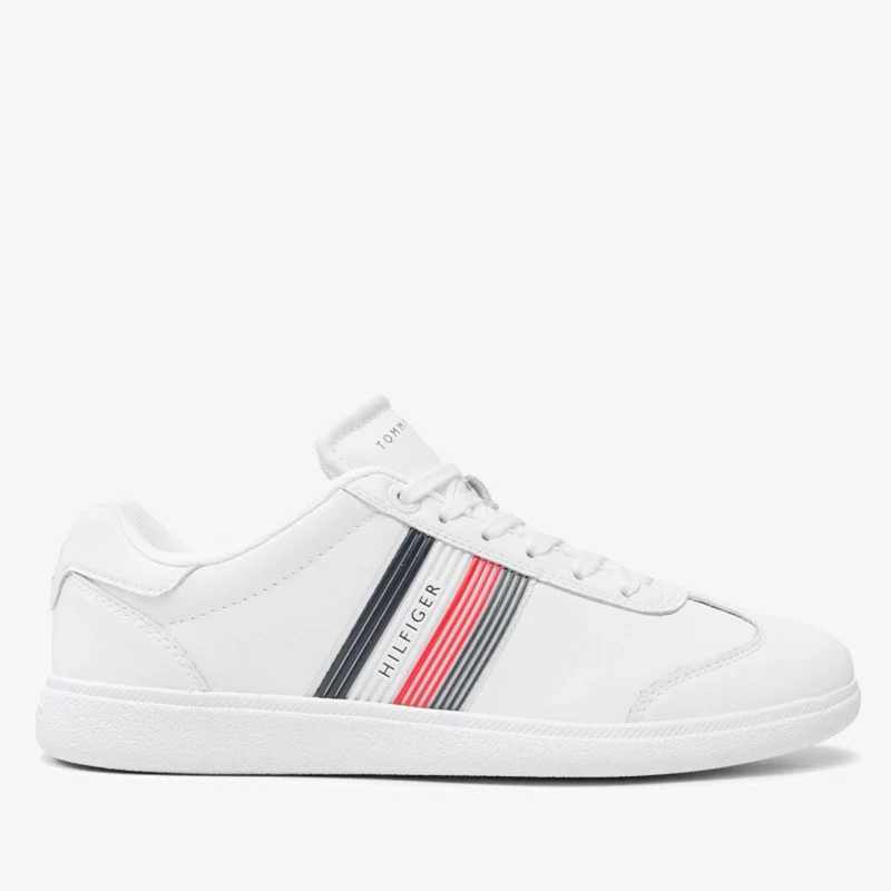 Scarpe Uomo TOMMY HILFIGER Sneakers in Pelle Laminata Bianca