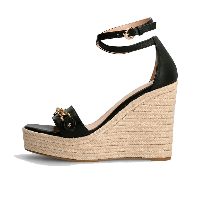 Sandali Donna con Zeppa GUESS linea Wendy Colore Nero