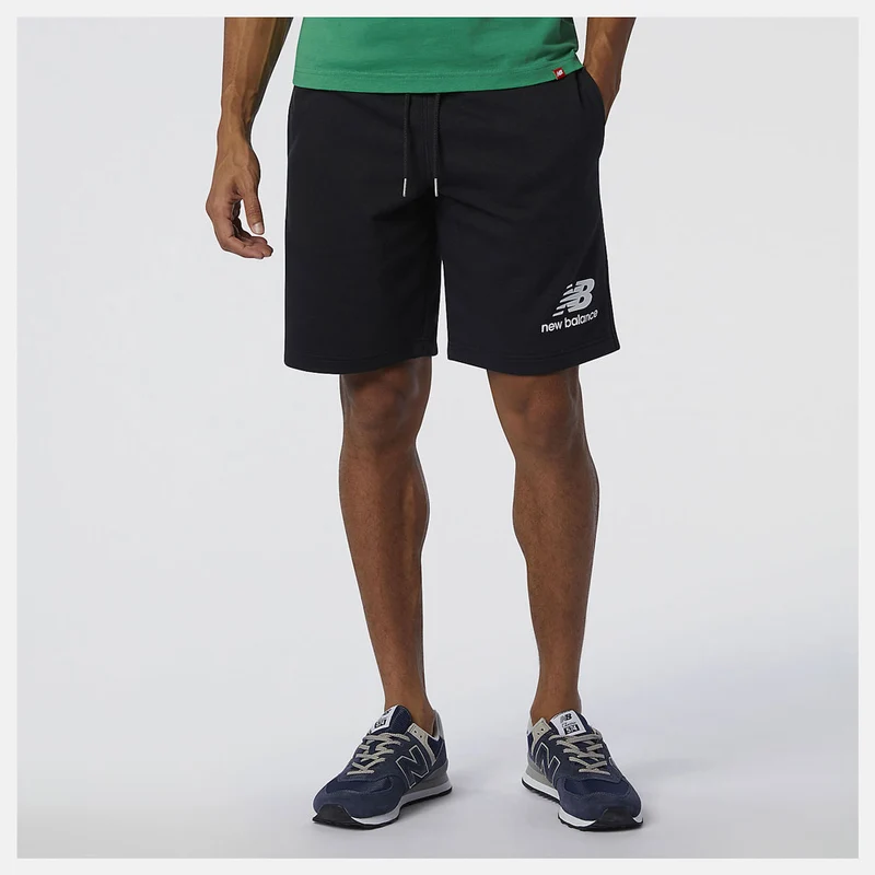 Pantaloncini Uomo NEW BALANCE linea Essentials Stacked Logo colore Black