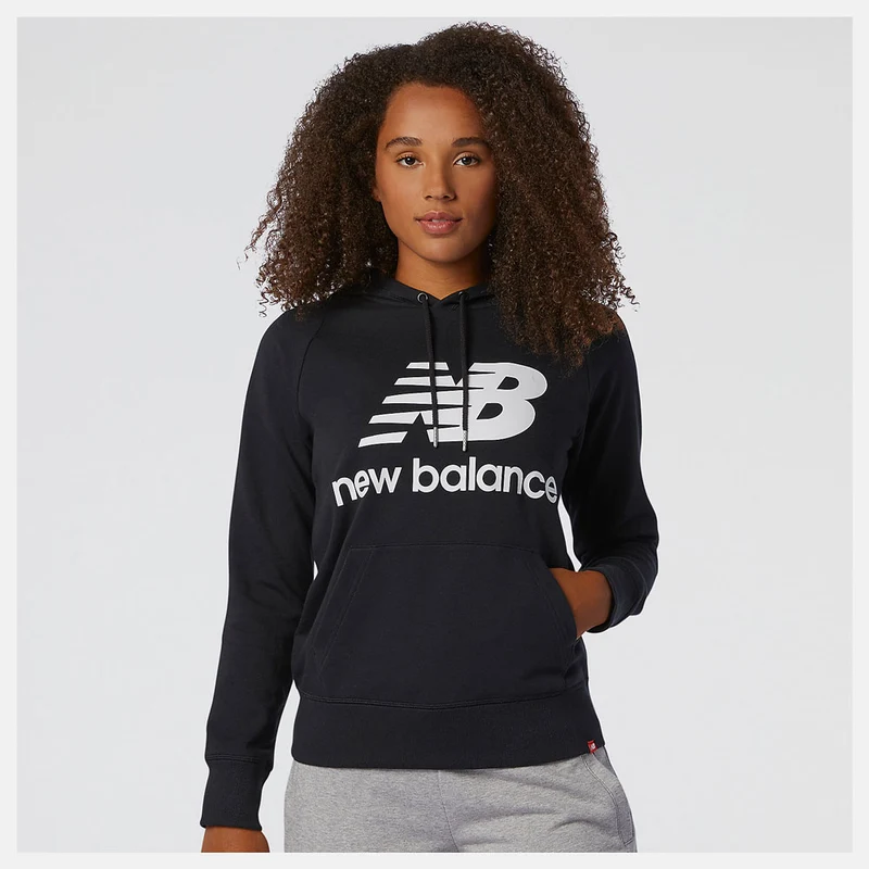 Felpa Donna con Cappuccio NEW BALANCE linea Essentials Pullover colore Black