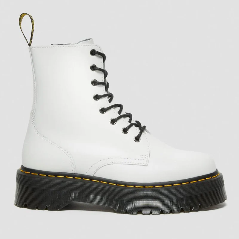 Scarpe Donna DR. MARTENS Stivali Platform linea Jadon in Pelle Bianca