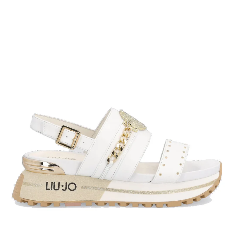 Scarpe Donna LIU JO Sandali Platform con Catena Gioiello colore Bianco