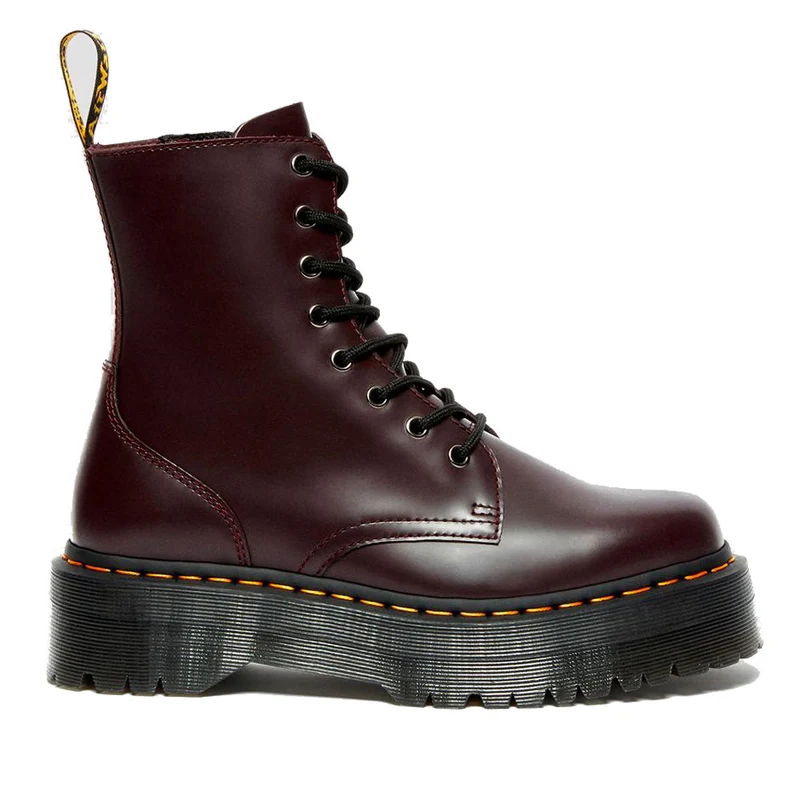 Scarpe Donna DR. MARTENS Stivali Platform linea Jadon in Pelle Burgundy
