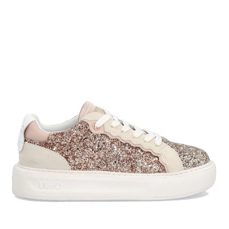 Scarpe Donna LIU JO Sneakers con Glitter All Over Silver e Rose Gold
