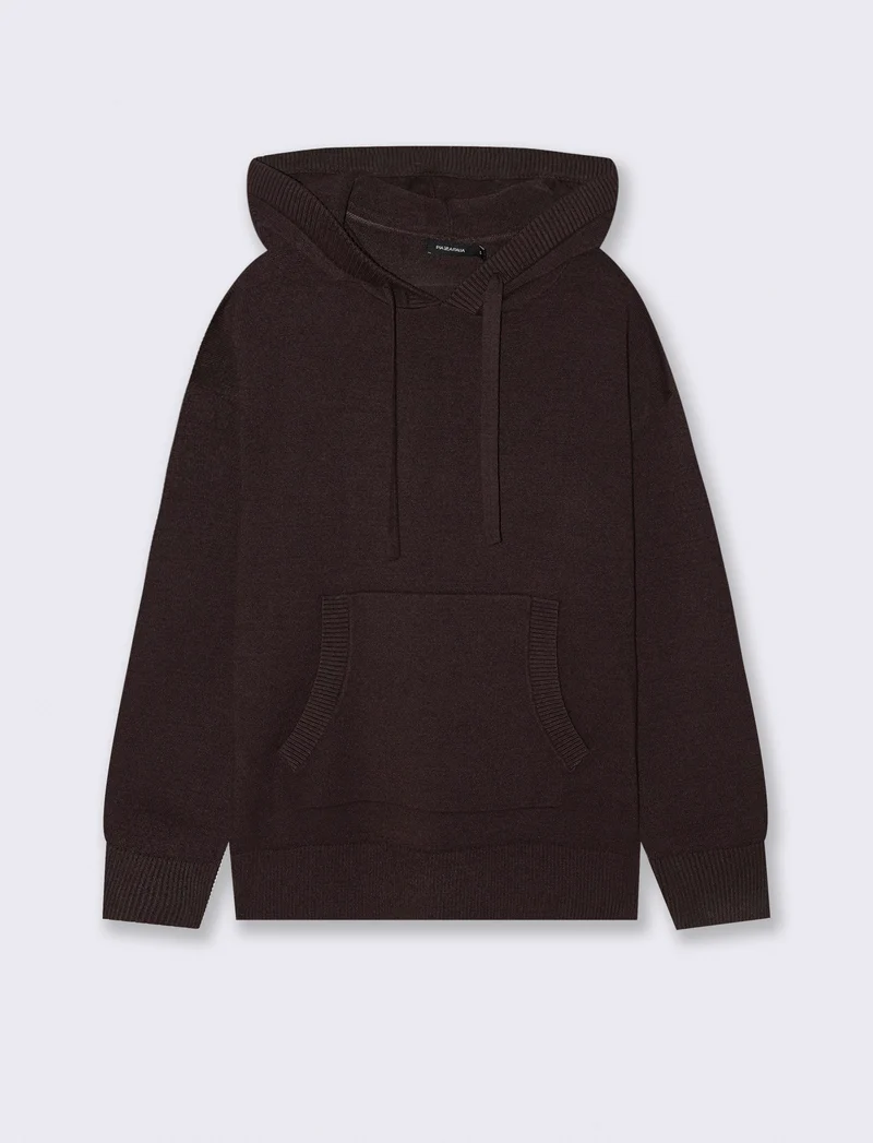 PULLOVER CON CAPPUCCIO - Moro