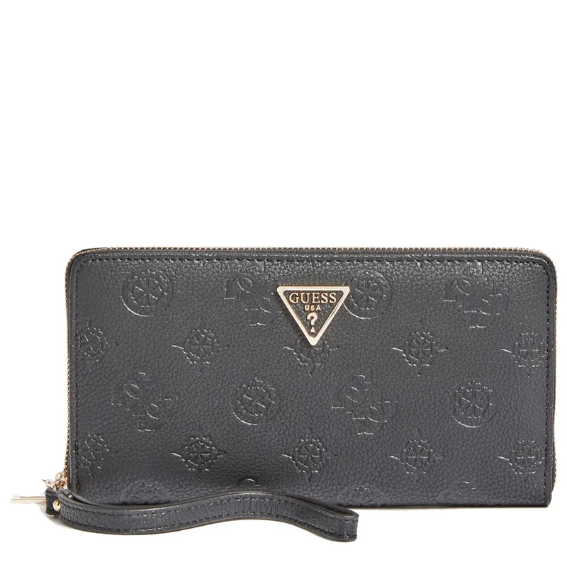Portafoglio GUESS Zip Around Linea Helaina colore Nero - PG8403630