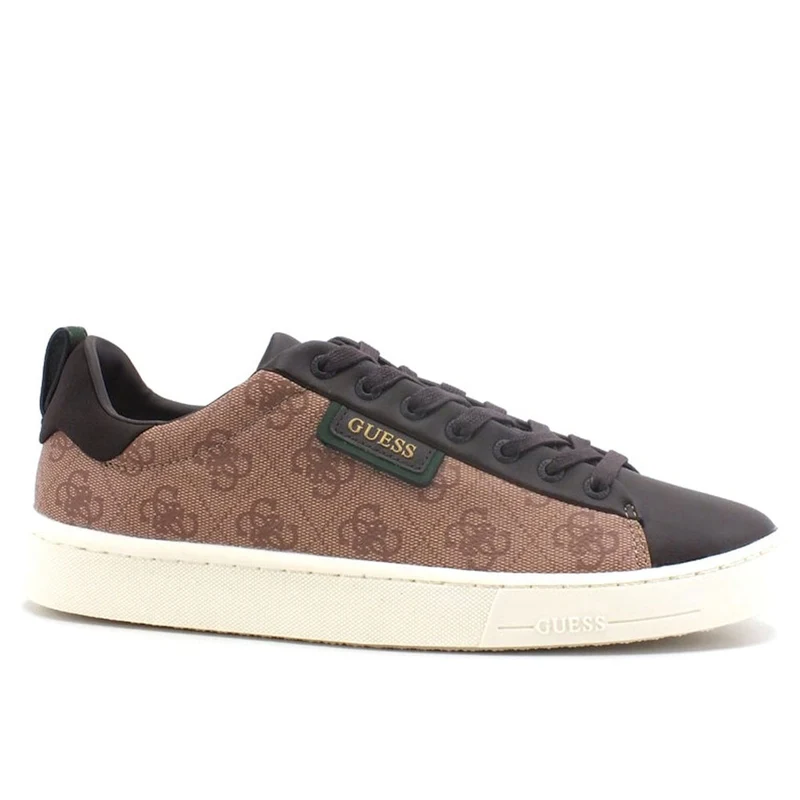 Scarpe Uomo GUESS Sneakers in Pelle e Tessuto Logato Colore Beige - Brown Linea Vice