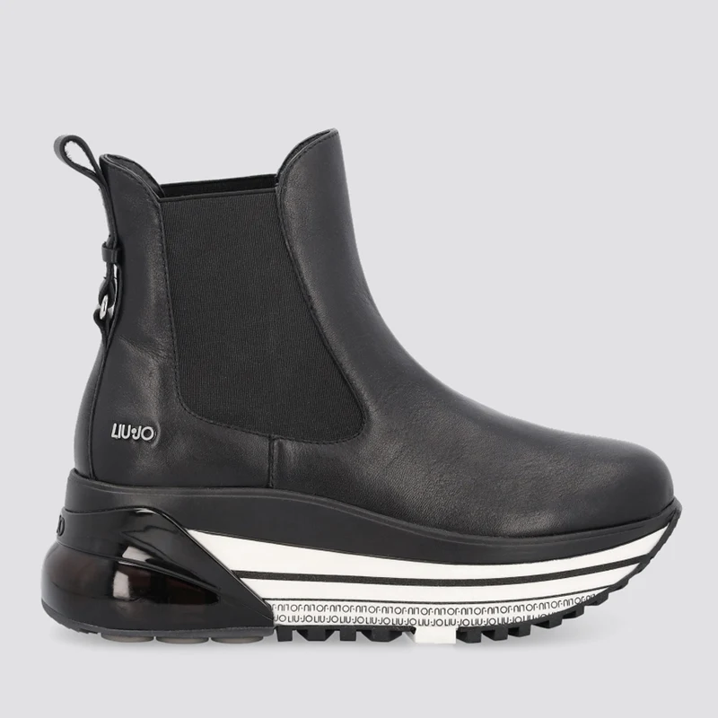 Scarpe Donna LIU JO Stivaletti Platform modello Chelsea in Pelle Nera