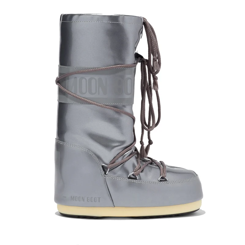 Stivali da Neve Donna MOON BOOT Icon in Vinile Colore Grigio Scuro