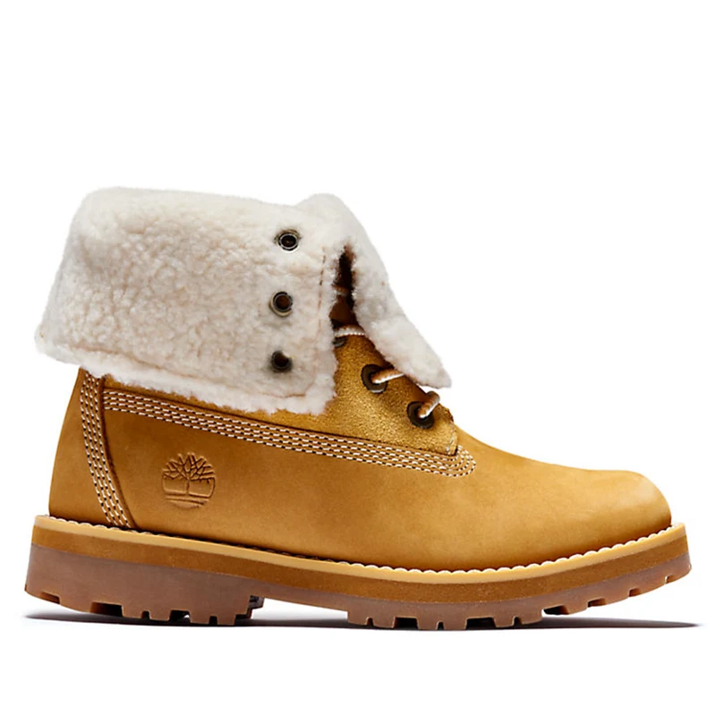 Scarpe Junior TIMBERLAND Stivaletti con Risvolto linea Courma Kid in Nabuck Giallo