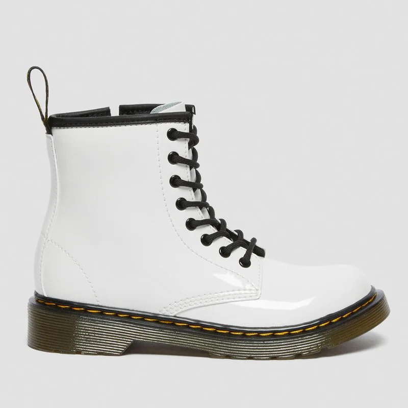 Scarpe Bambino DR. MARTENS Stivali linea 1460 J in Pelle Bianca