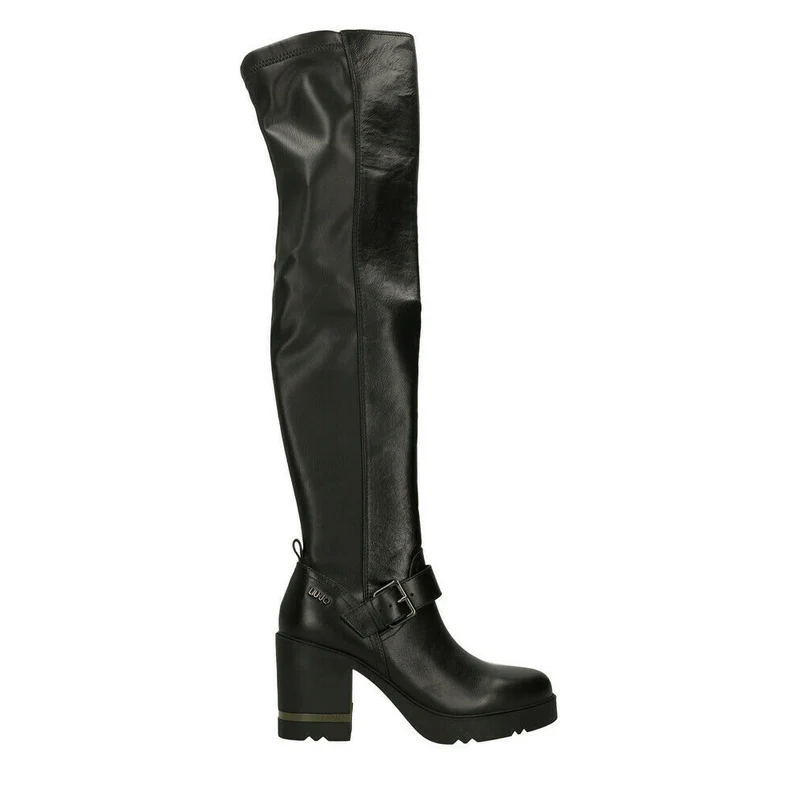 Scarpe Donna LIU JO Stivali Sopra al Ginocchio in Pelle colore Nero