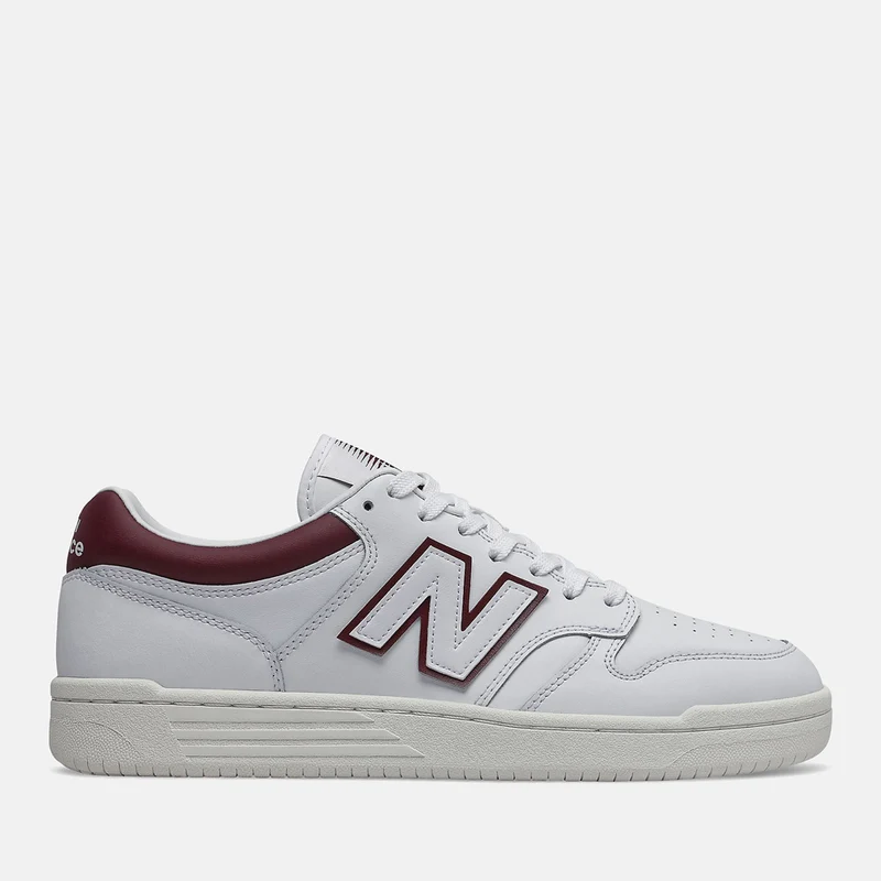 Scarpe Unisex NEW BALANCE Sneakers 480 in Pelle colore White e Burgundy
