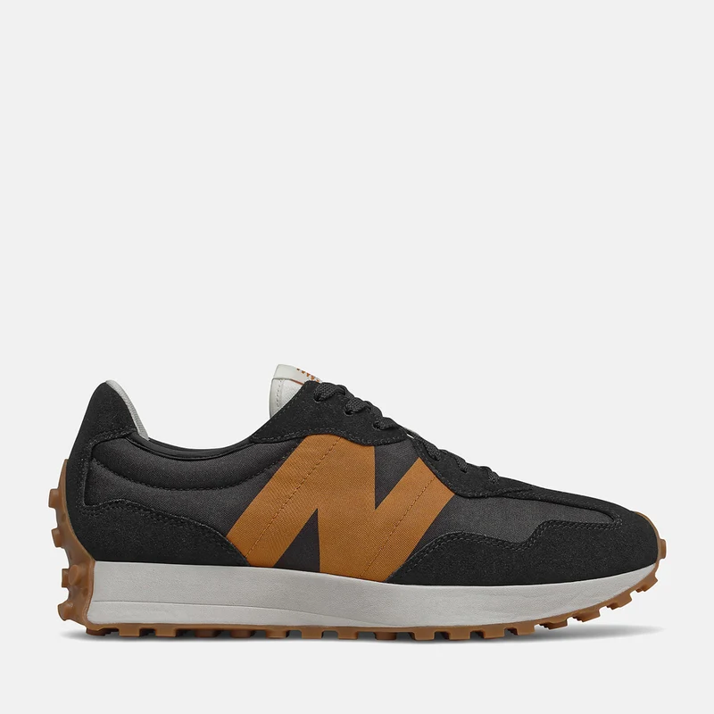 Scarpe Uomo NEW BALANCE Sneakers 327 in Suede e Nylon colore Black e Madras Orange