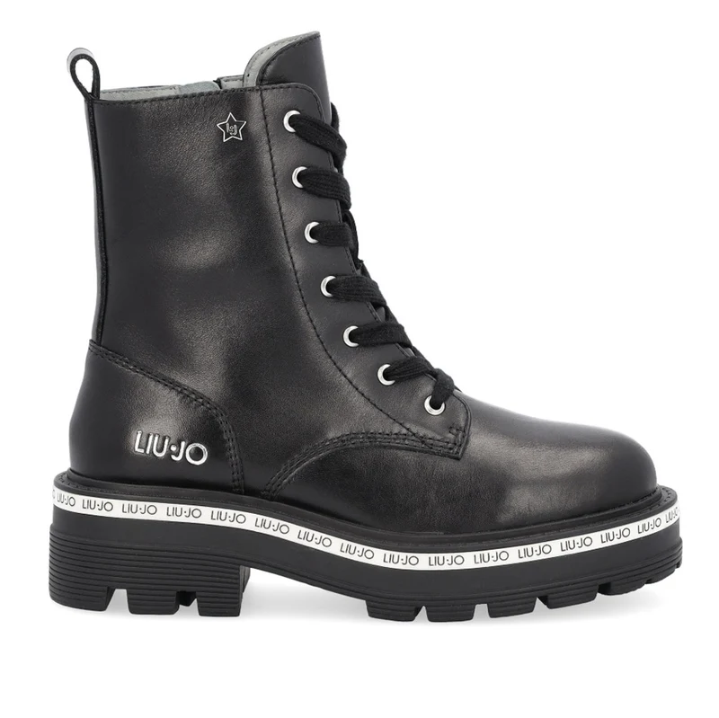Scarpe Junior LIU JO linea Tailor 174 Anfibi in Pelle Nera
