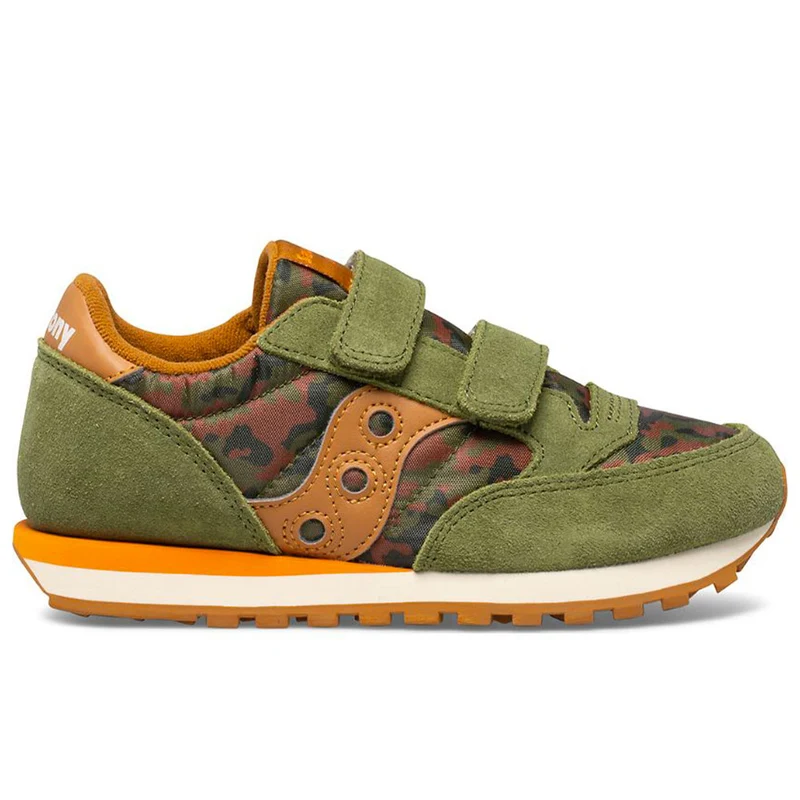Scarpe Bambino Saucony Sneakers Jazz Double Hook and Look Kids Olive - Orange