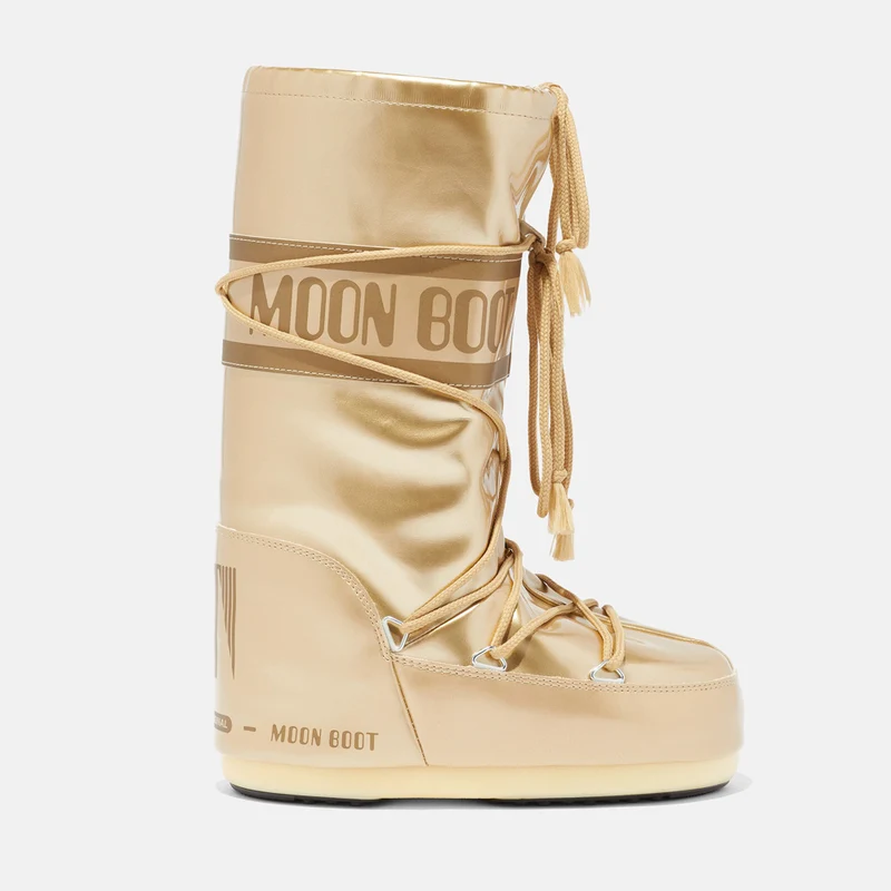 Stivali da Neve Donna MOON BOOT Icon in Vinile Colore Oro