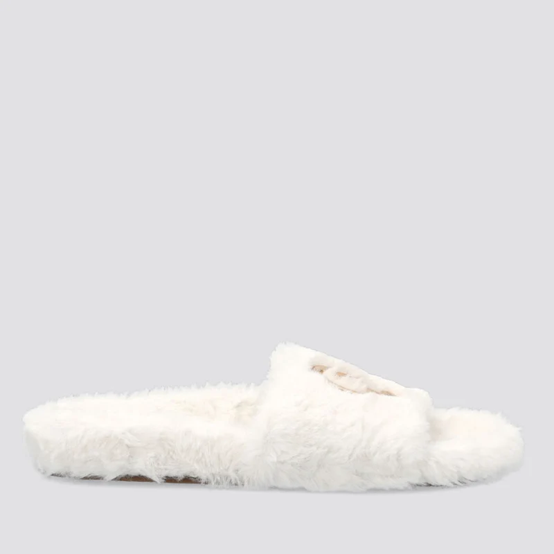 Ciabatte Donna LIU JO in Tessuto Eco Fur colore Milk