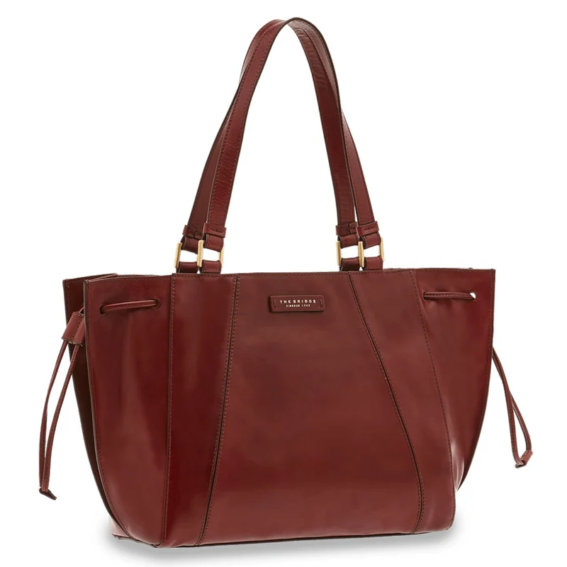 Borsa Donna Shopping a Spalla Grande THE BRIDGE in Pelle Bordeaux linea Camilla