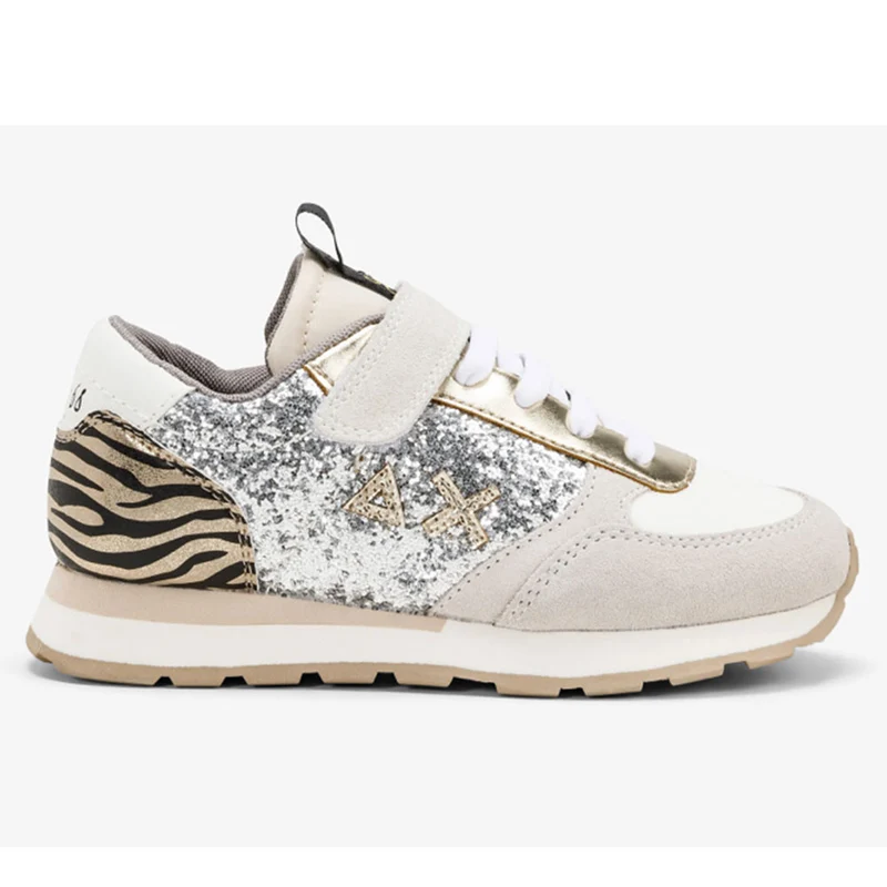 Scarpe Bambina SUN 68 Sneakers Girl's Kate Glitter Argento